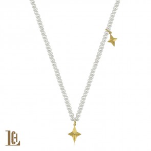 Pearl choker with  two North star